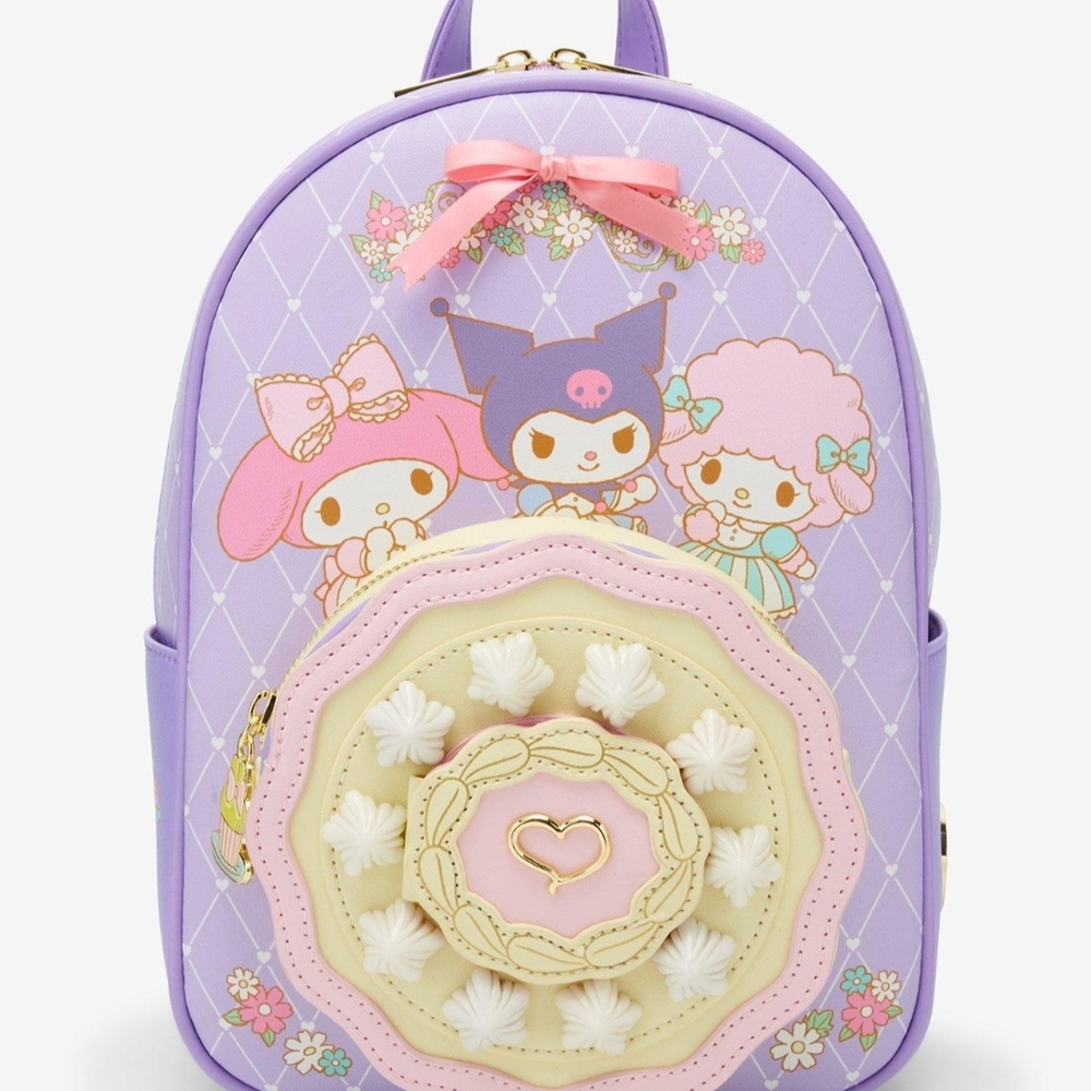 Cute Purple Kuromi And Friends Character Backpack